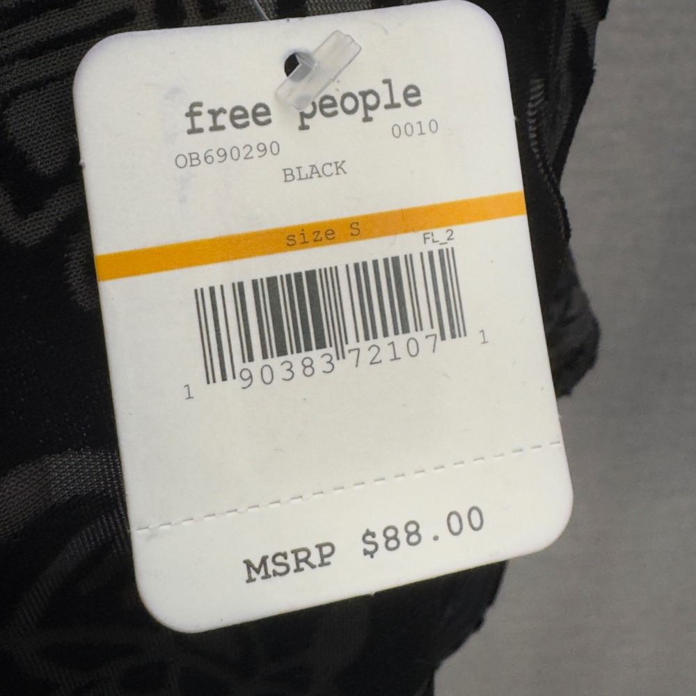 Free People Intimately Black Velvet Burnout Floral Sheath Dress Size S - NWT $88 - Picture 8 of 15